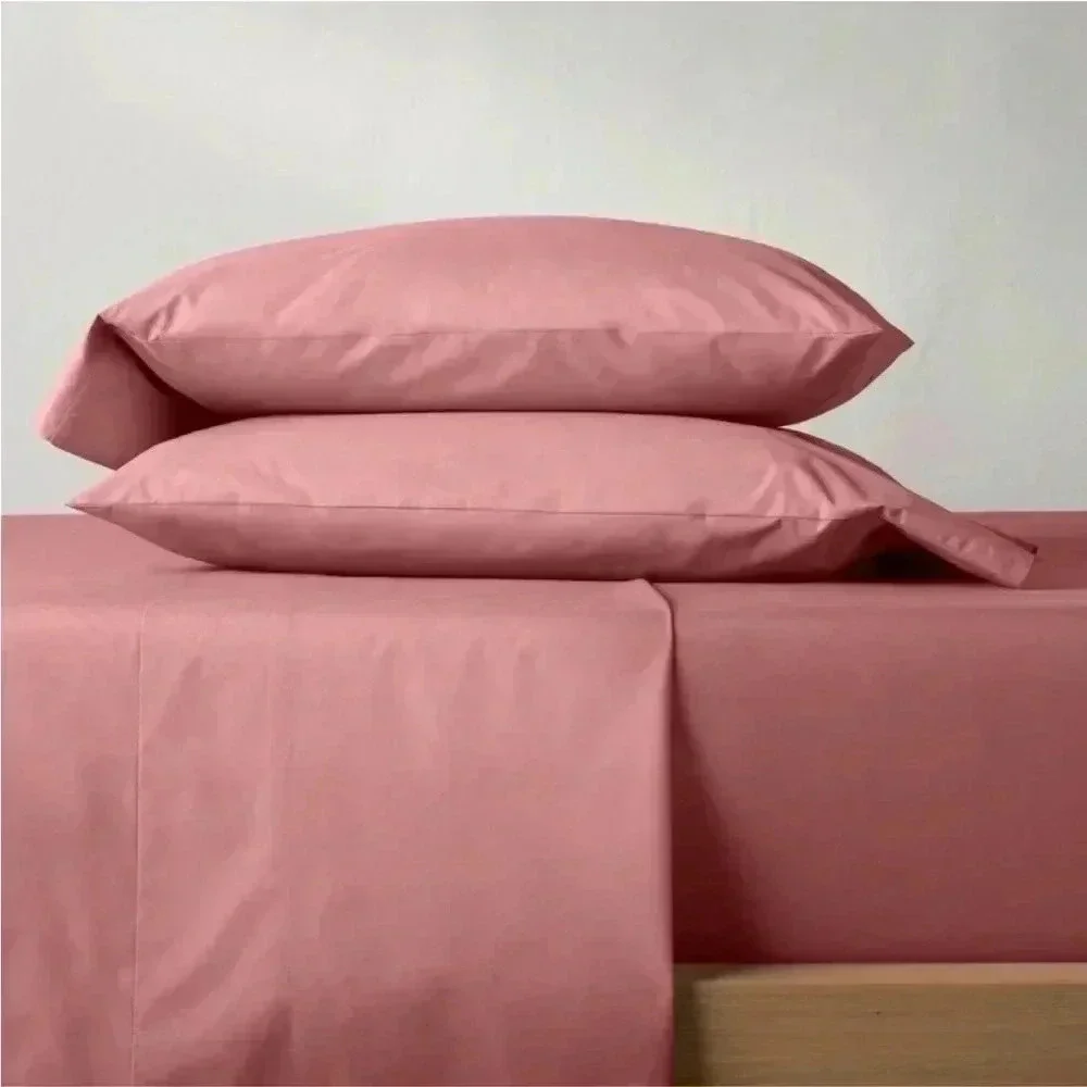 NWT Full Washed Supima Percale Solid‎ Sheet Set Rose - Casaluna